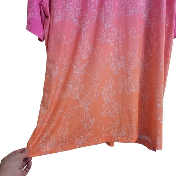 Chubbies Sunset Succulents Performance Polo Men 2XL Pink Orange Tropical XXL - Picture 9 of 10